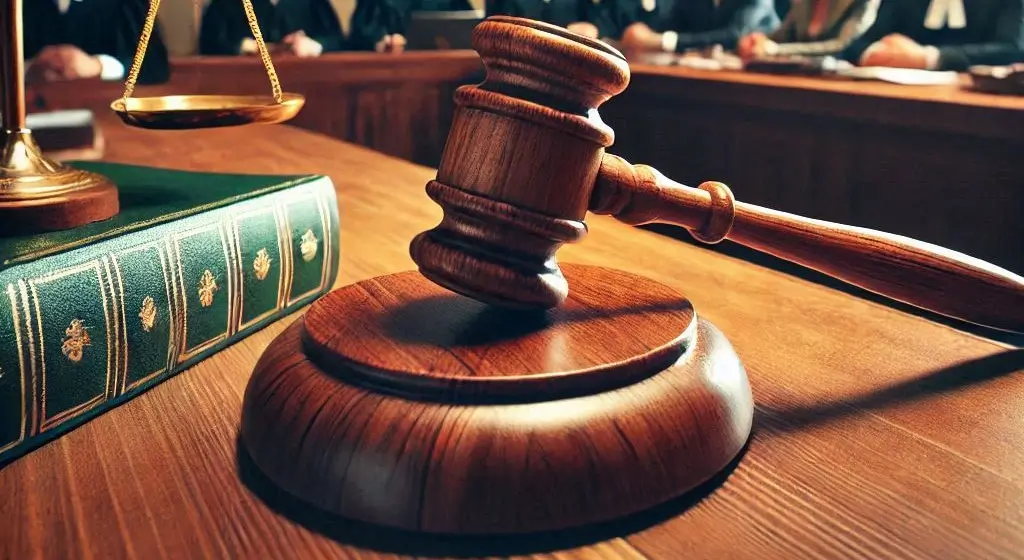 Richterhammer in einem Gerichtssaal